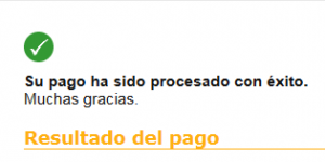 Pago realizado Pago on line de Gas